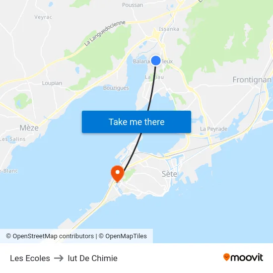 Les Ecoles to Iut De Chimie map