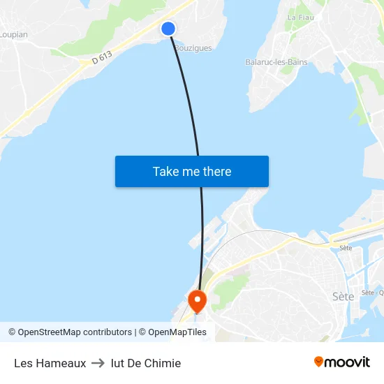 Les Hameaux to Iut De Chimie map