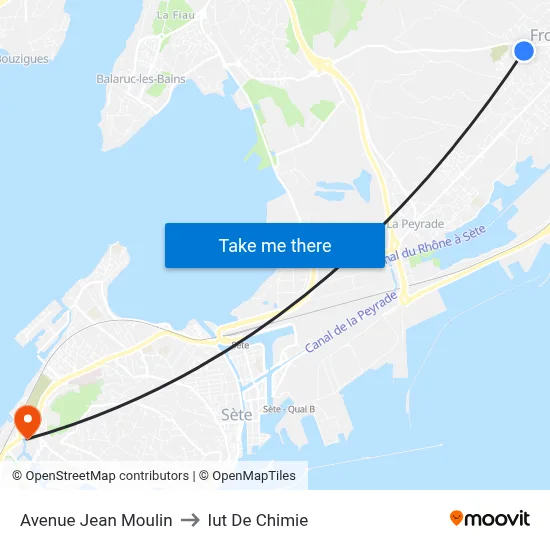Avenue Jean Moulin to Iut De Chimie map