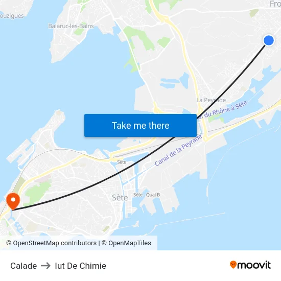Calade to Iut De Chimie map