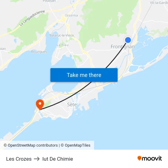 Les Crozes to Iut De Chimie map