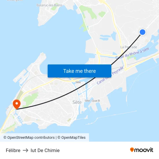 Félibre to Iut De Chimie map