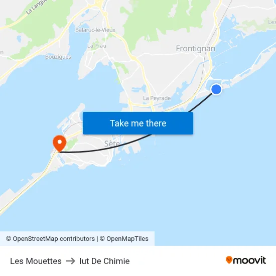 Les Mouettes to Iut De Chimie map