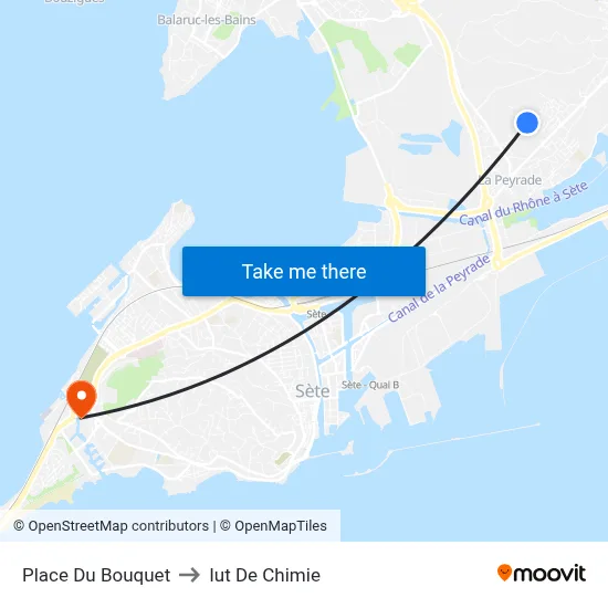Place Du Bouquet to Iut De Chimie map