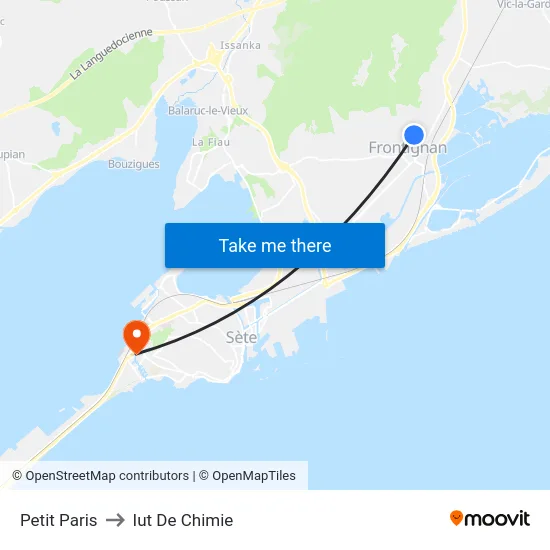 Petit Paris to Iut De Chimie map
