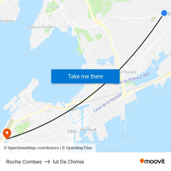 Roche Combes to Iut De Chimie map