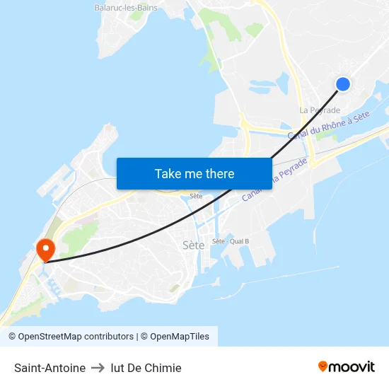 Saint-Antoine to Iut De Chimie map