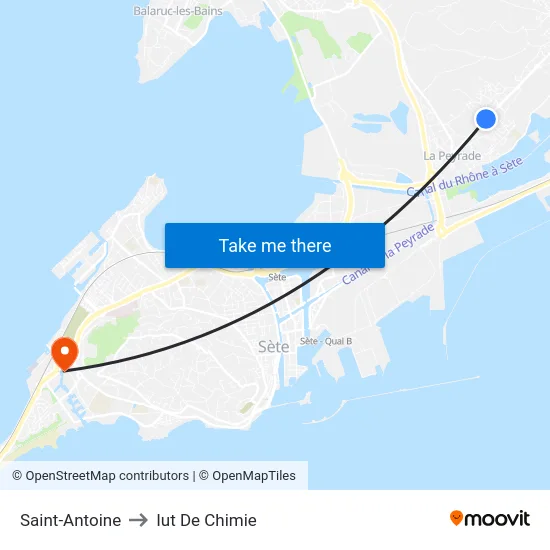 Saint-Antoine to Iut De Chimie map