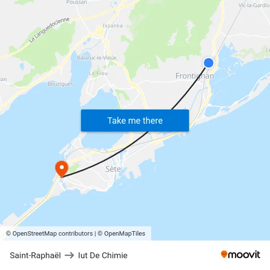 Saint-Raphaël to Iut De Chimie map