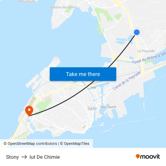 Stony to Iut De Chimie map