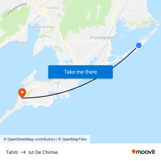 Tahiti to Iut De Chimie map