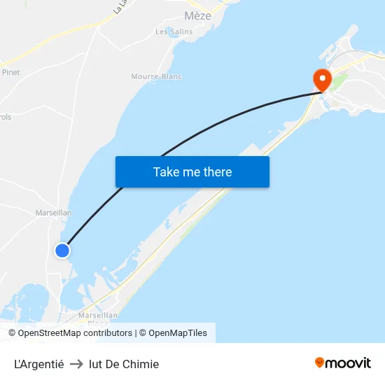 L'Argentié to Iut De Chimie map