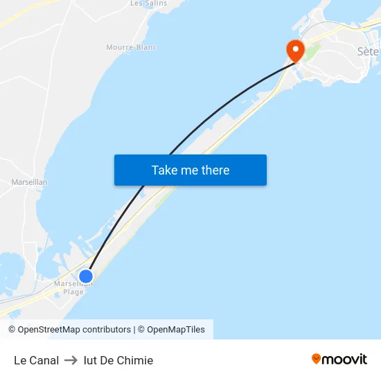 Le Canal to Iut De Chimie map