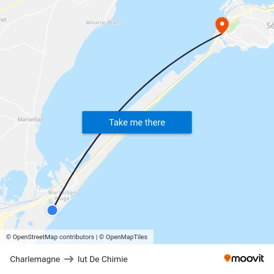 Charlemagne to Iut De Chimie map