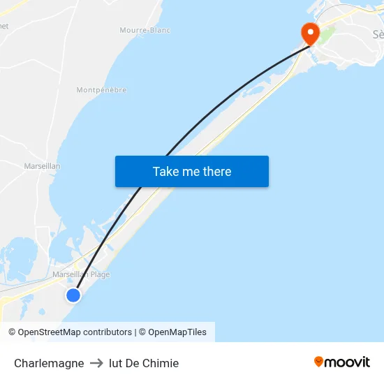 Charlemagne to Iut De Chimie map