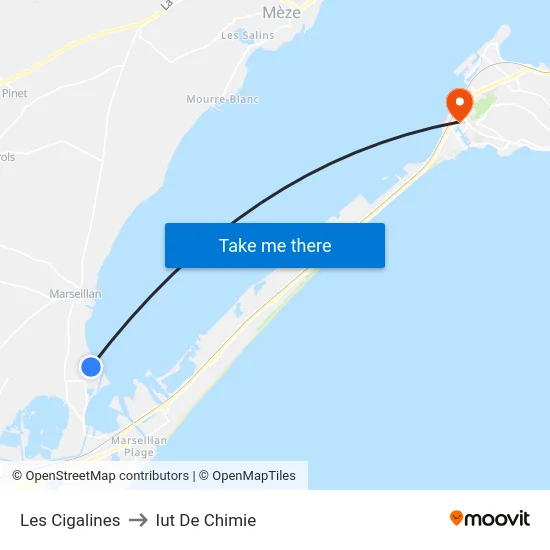 Les Cigalines to Iut De Chimie map