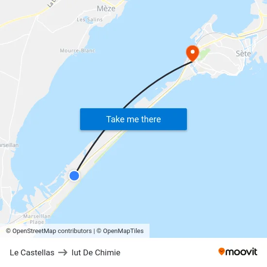 Le Castellas to Iut De Chimie map