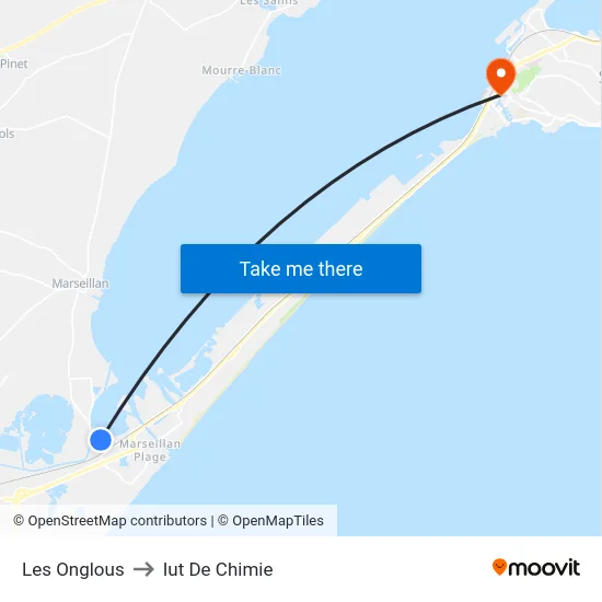 Les Onglous to Iut De Chimie map