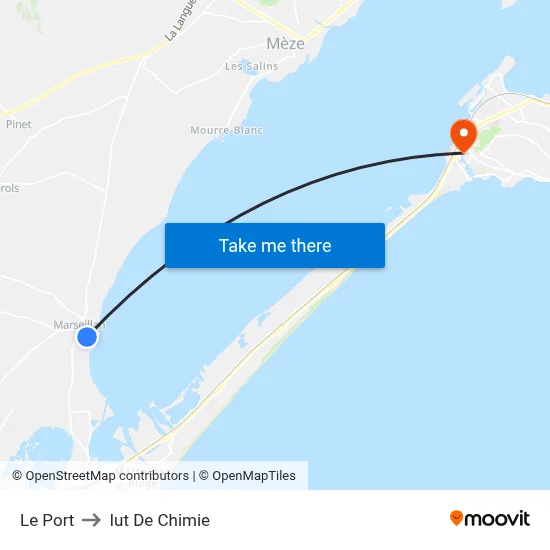 Le Port to Iut De Chimie map