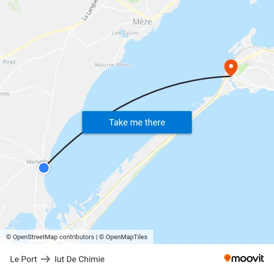 Le Port to Iut De Chimie map