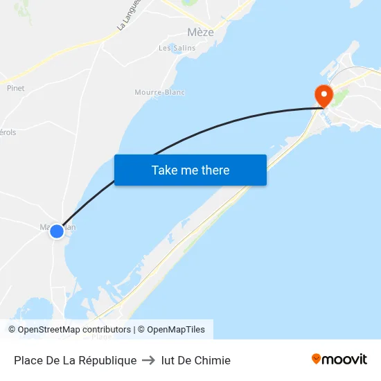 Place De La République to Iut De Chimie map