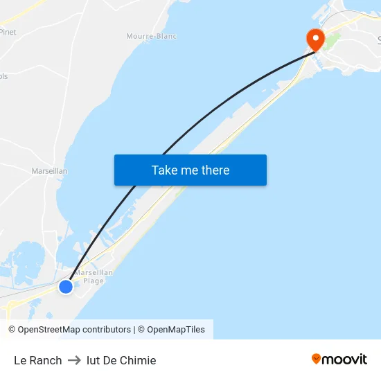 Le Ranch to Iut De Chimie map