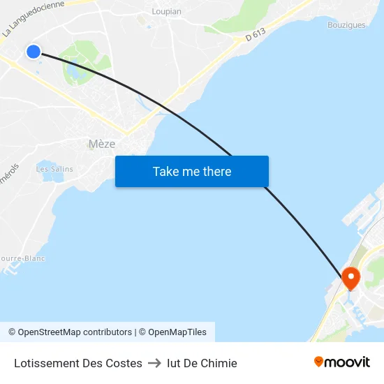 Lotissement Des Costes to Iut De Chimie map