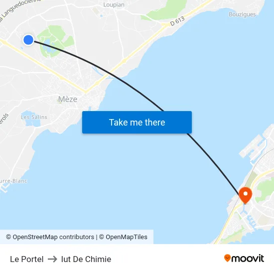 Le Portel to Iut De Chimie map