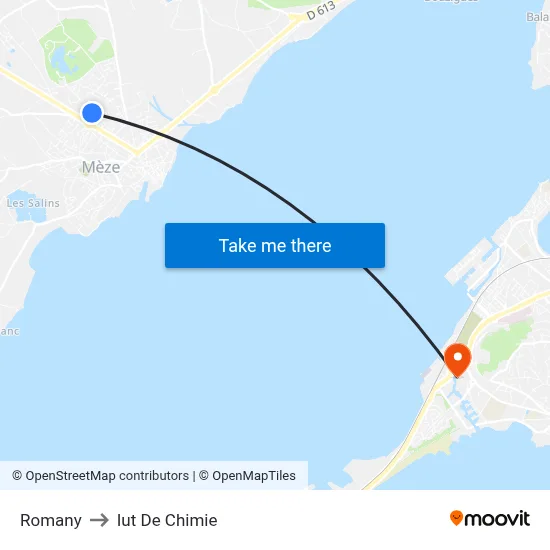 Romany to Iut De Chimie map