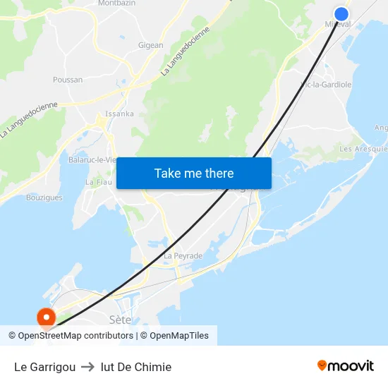 Le Garrigou to Iut De Chimie map