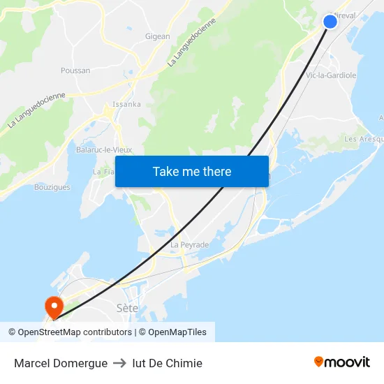 Marcel Domergue to Iut De Chimie map