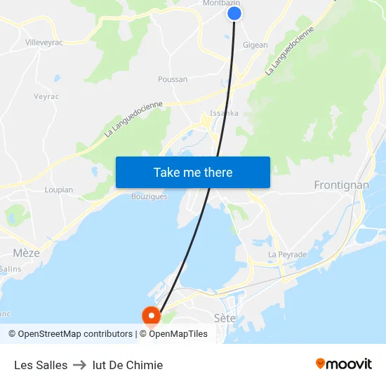 Les Salles to Iut De Chimie map