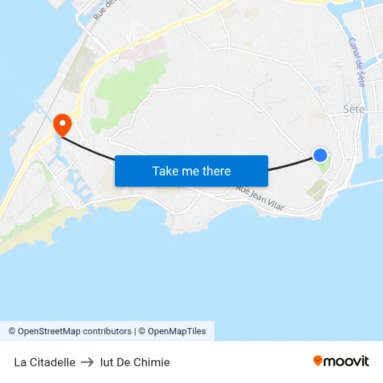 La Citadelle to Iut De Chimie map