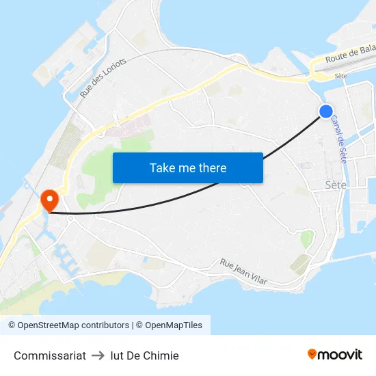 Commissariat to Iut De Chimie map