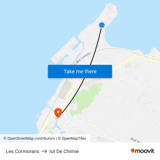Les Cormorans to Iut De Chimie map