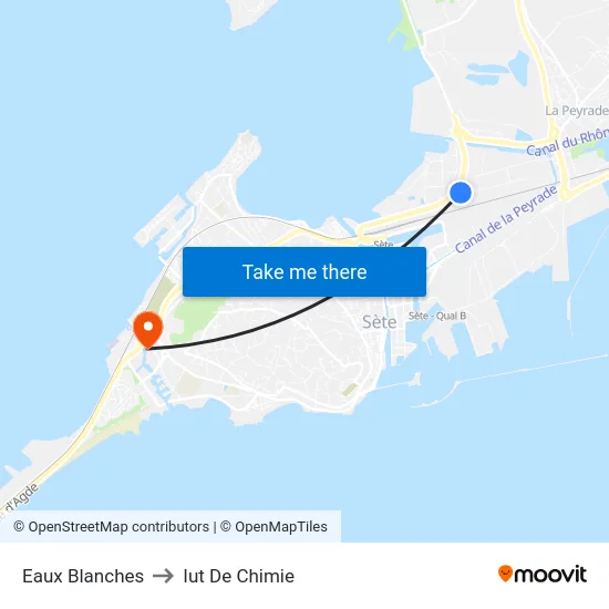 Eaux Blanches to Iut De Chimie map