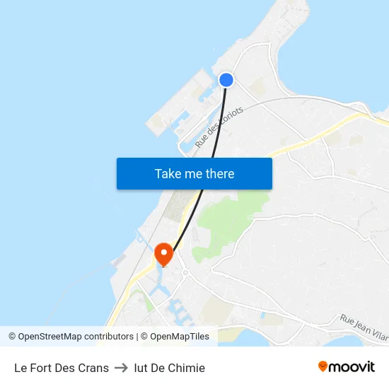 Le Fort Des Crans to Iut De Chimie map
