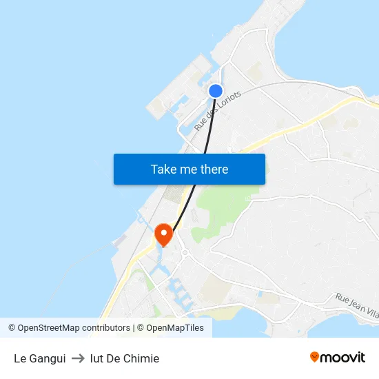 Le Gangui to Iut De Chimie map