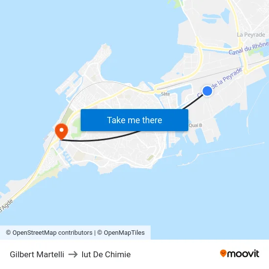 Gilbert Martelli to Iut De Chimie map