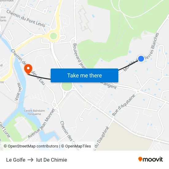 Le Golfe to Iut De Chimie map