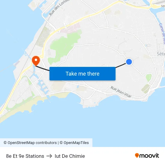 8e Et 9e Stations to Iut De Chimie map