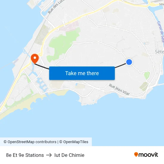 8e Et 9e Stations to Iut De Chimie map