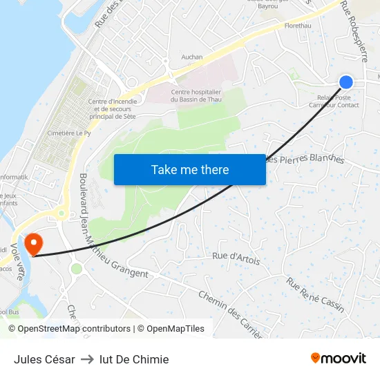 Jules César to Iut De Chimie map