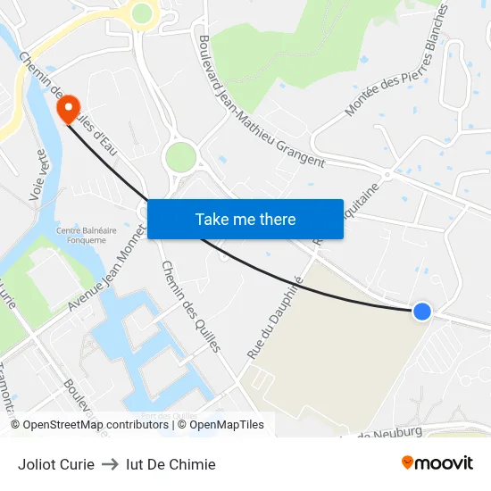 Joliot Curie to Iut De Chimie map