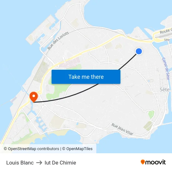 Louis Blanc to Iut De Chimie map