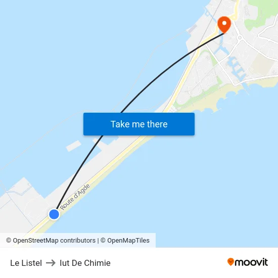 Le Listel to Iut De Chimie map