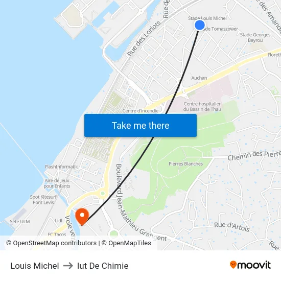 Louis Michel to Iut De Chimie map