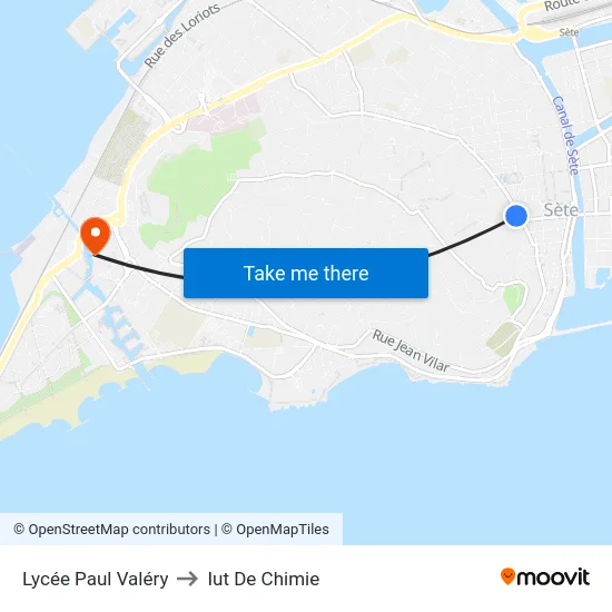 Lycée Paul Valéry to Iut De Chimie map
