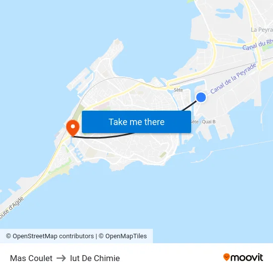 Mas Coulet to Iut De Chimie map