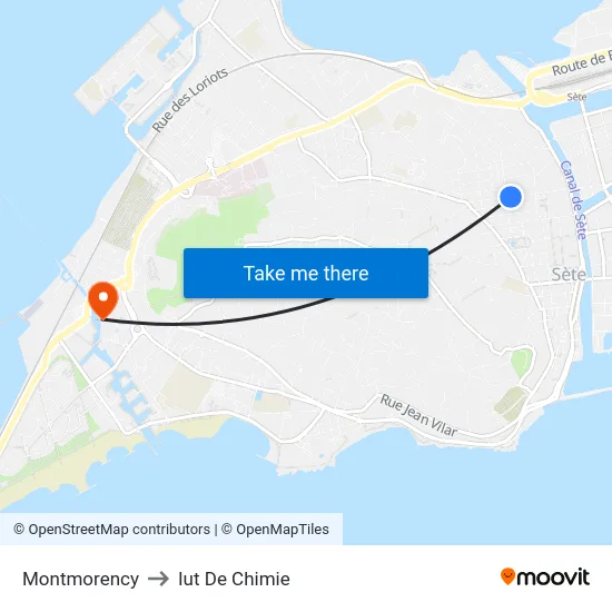 Montmorency to Iut De Chimie map